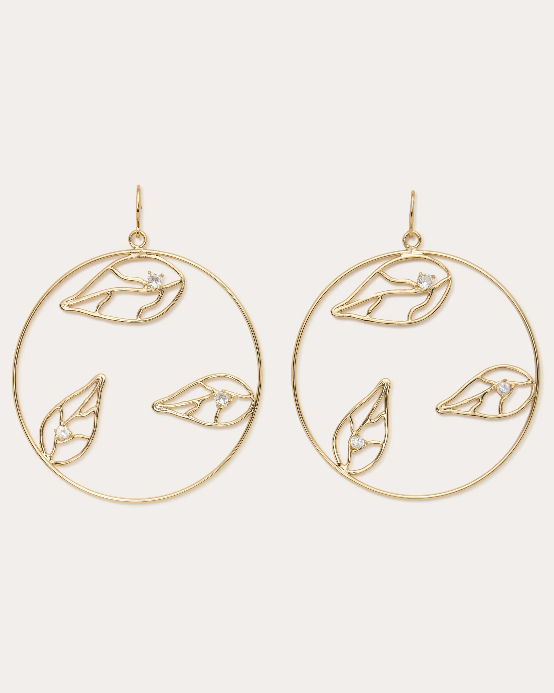 Ramy Brook Abrie Leaf Hoop Earrings Gold Flash Sale