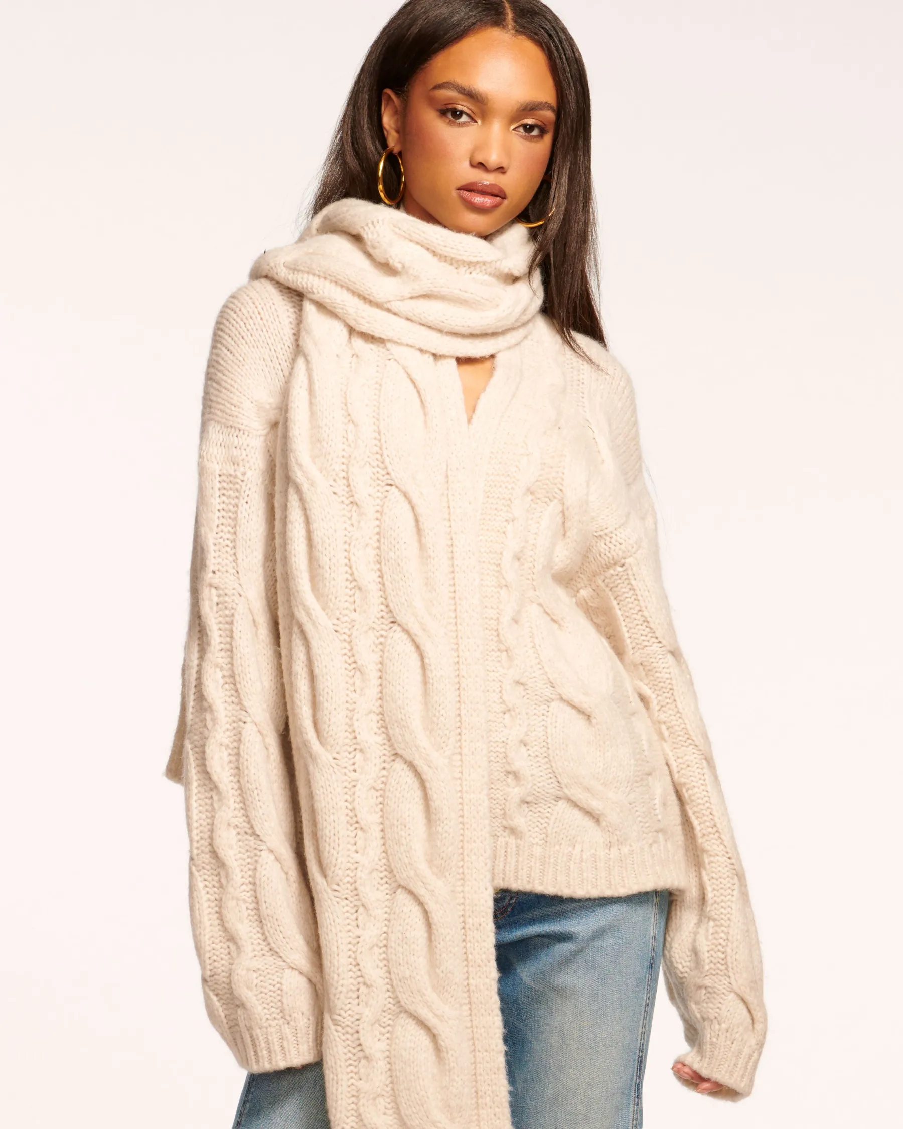 Ramy Brook Agnes Convertible Cardigan Sweater Oatmeal Sale