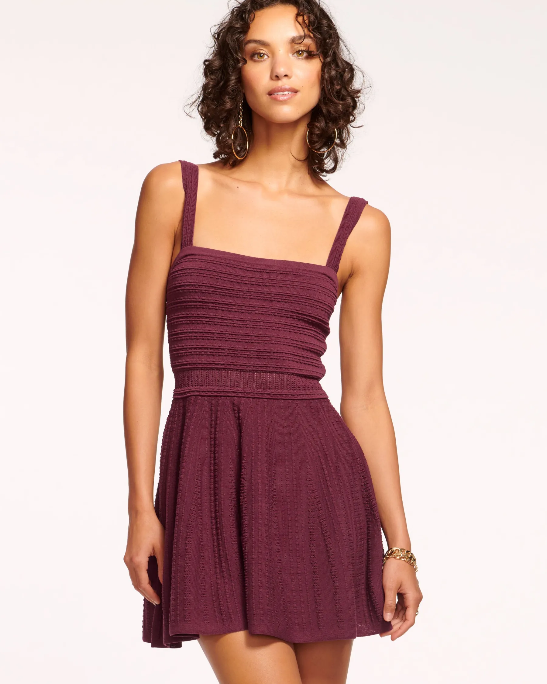 Ramy Brook Althea Knit Tank Top Mini Dress Pinotpointelle Sale