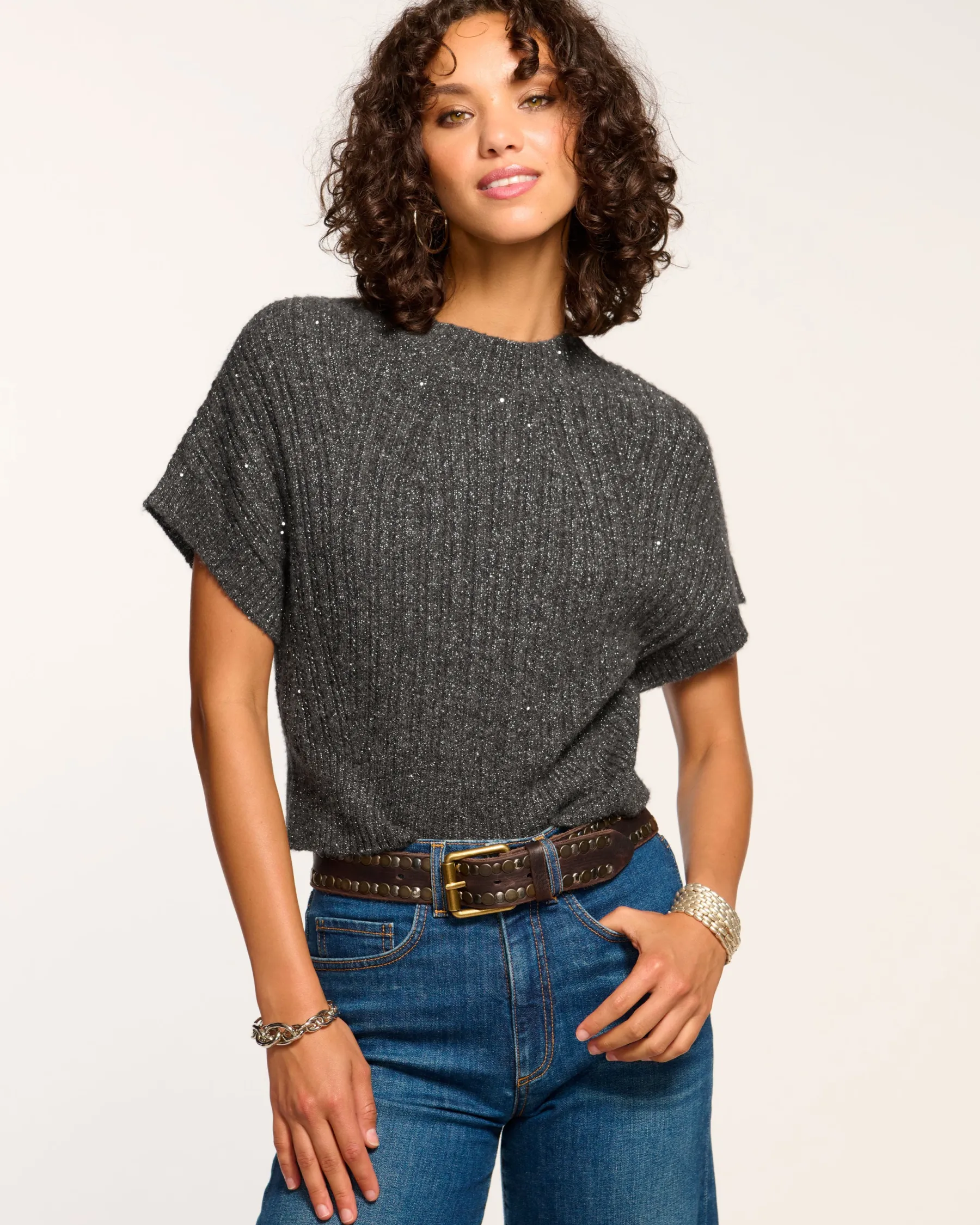 Ramy Brook Amadeus Short Sleeve Wool Sweater Best Sale