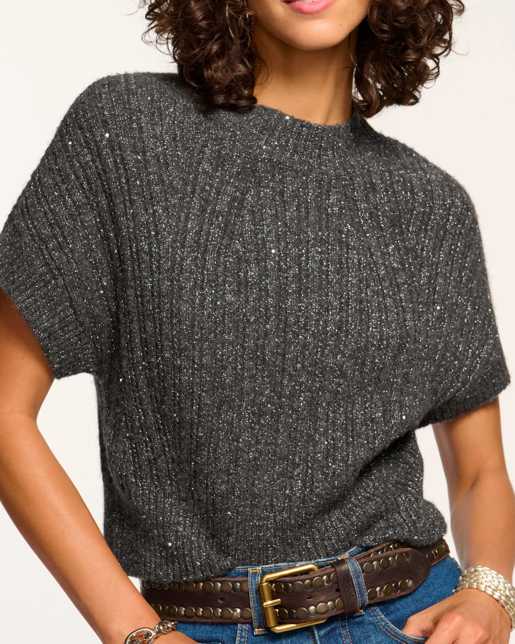 Ramy Brook Amadeus Short Sleeve Wool Sweater Best Sale