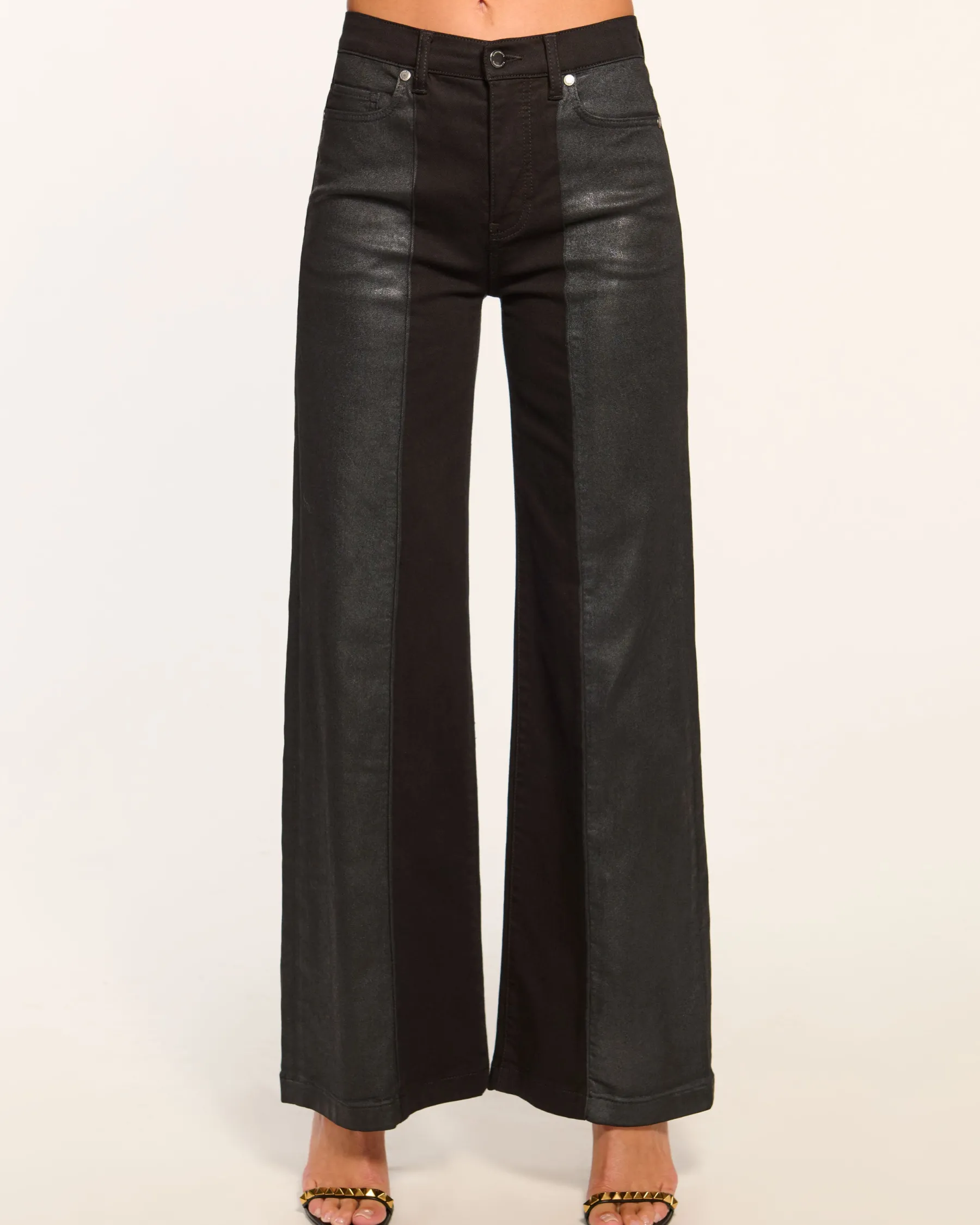 Ramy Brook Coated Vinnie Two-Tone Jean Coatedblack Outlet