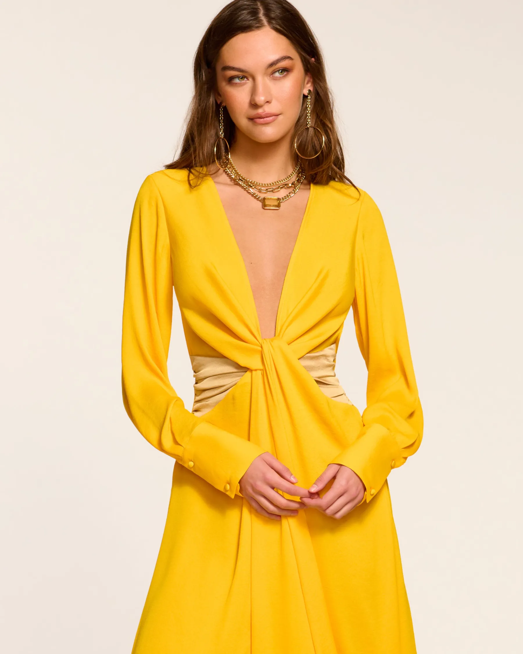 Ramy Brook Colorblock Tatia Long Sleeve Midi Dress Daisycolorblock Shop