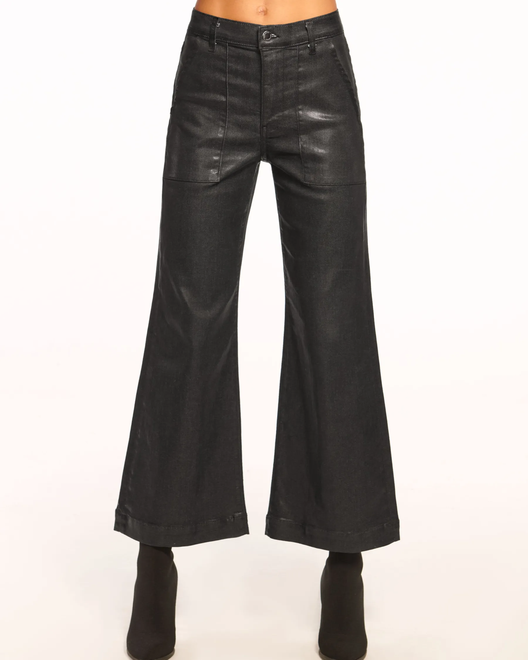 Ramy Brook Cropped Metallic Clifford Jean Blackmetallic Outlet