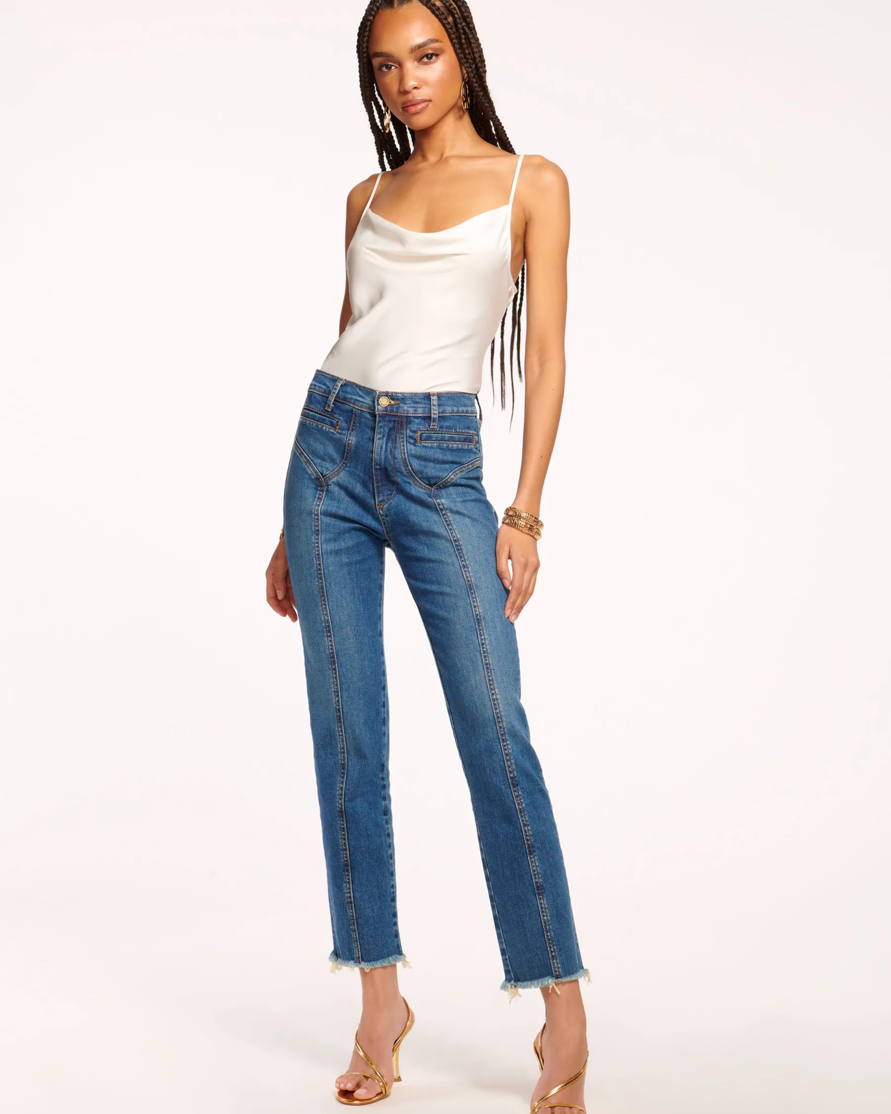 Ramy Brook Cropped Zayne High-Rise Skinny Jean Mediumwash Hot