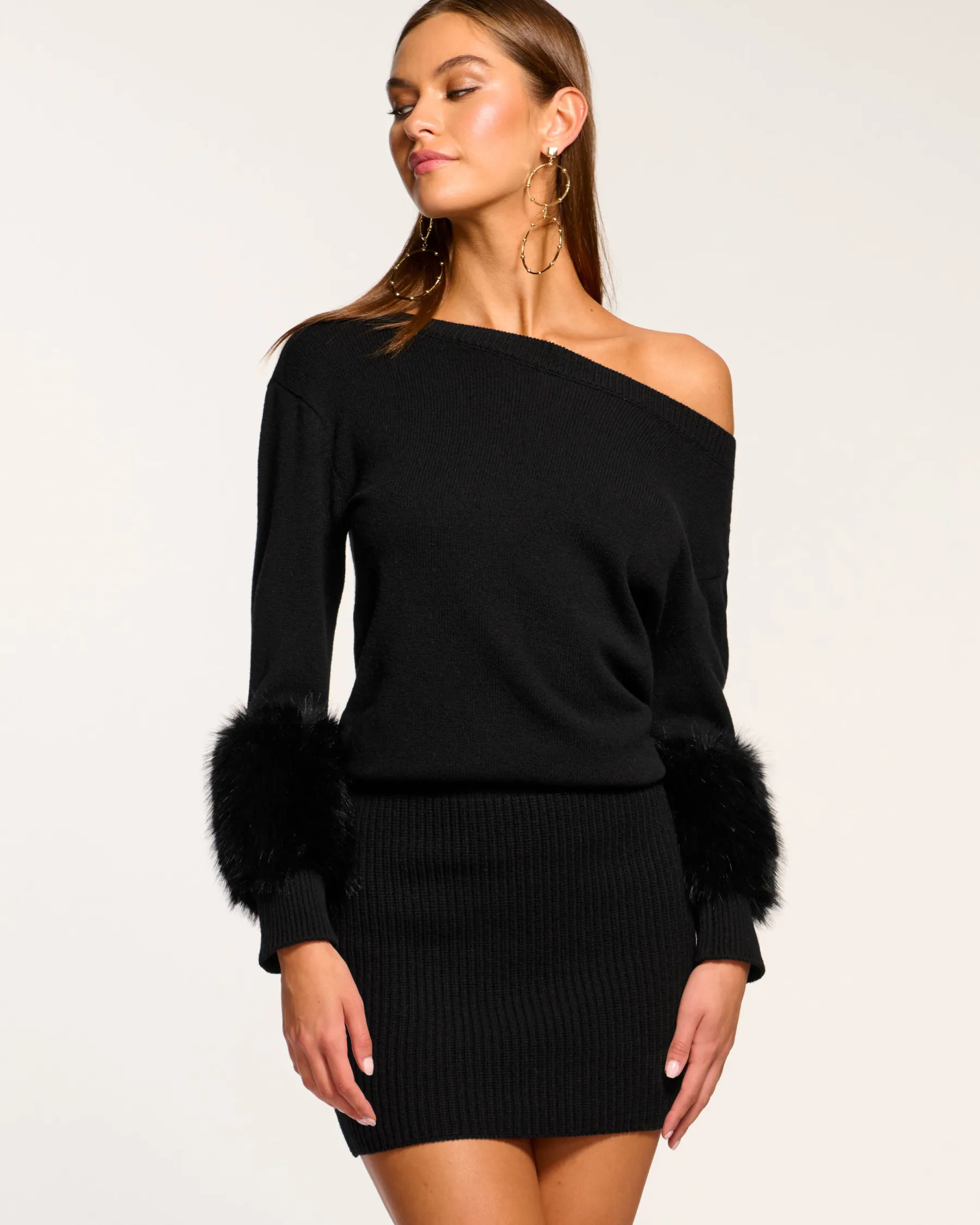 Ramy Brook Cyrus Off-The-Shoulder Sweater Dress Best