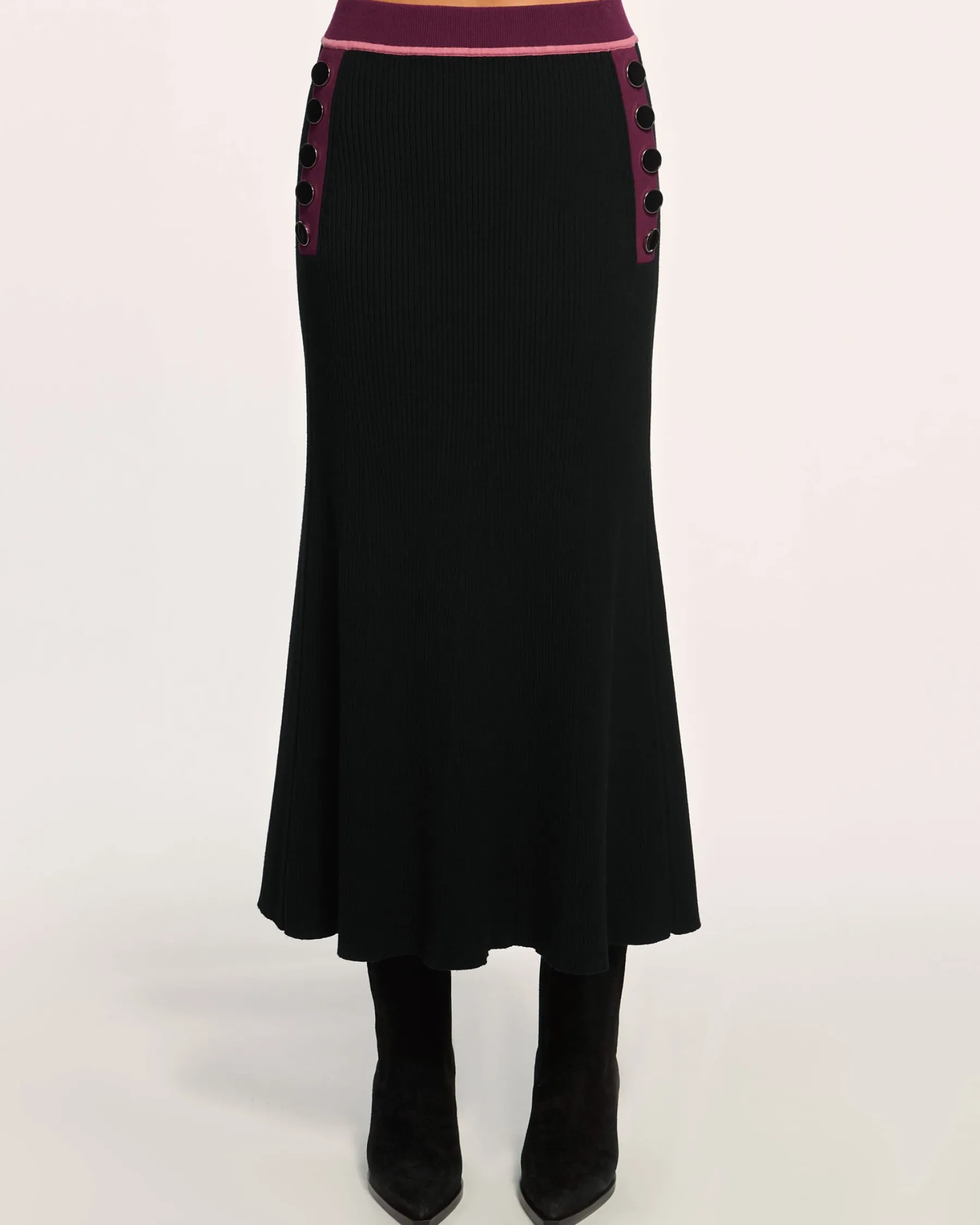 Ramy Brook Dakota Colorblock Knit Skirt Blackcolorblock Sale