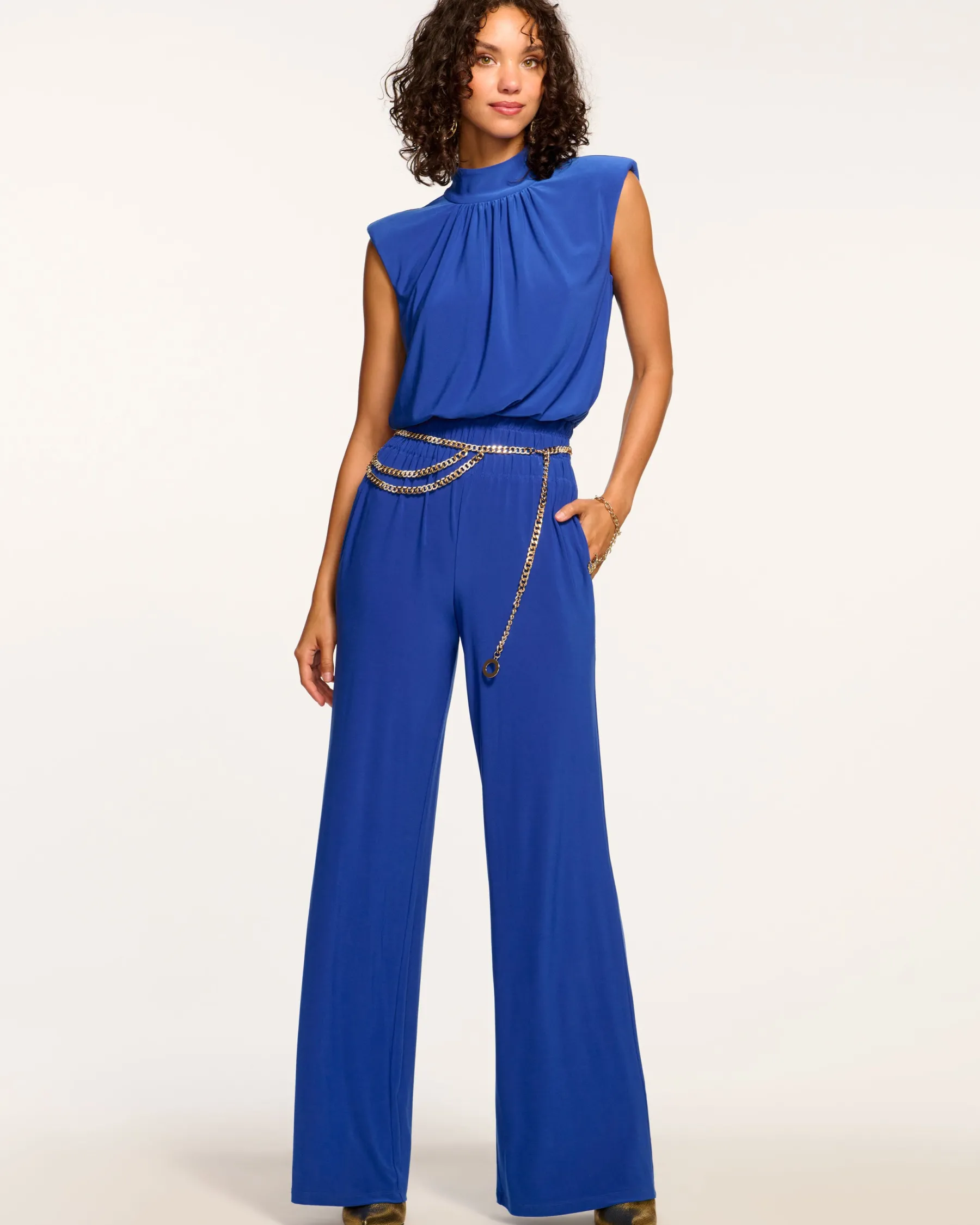 Ramy Brook Dani Sleeveless Jumpsuit Lapis Outlet