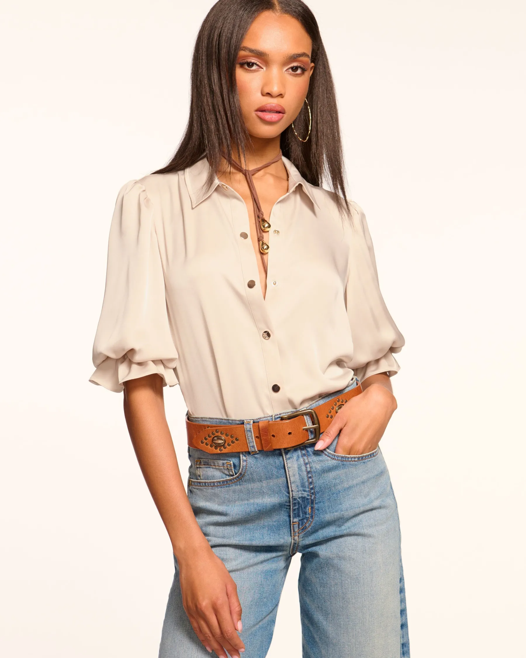 Ramy Brook Dina Button Down Bodysuit Online