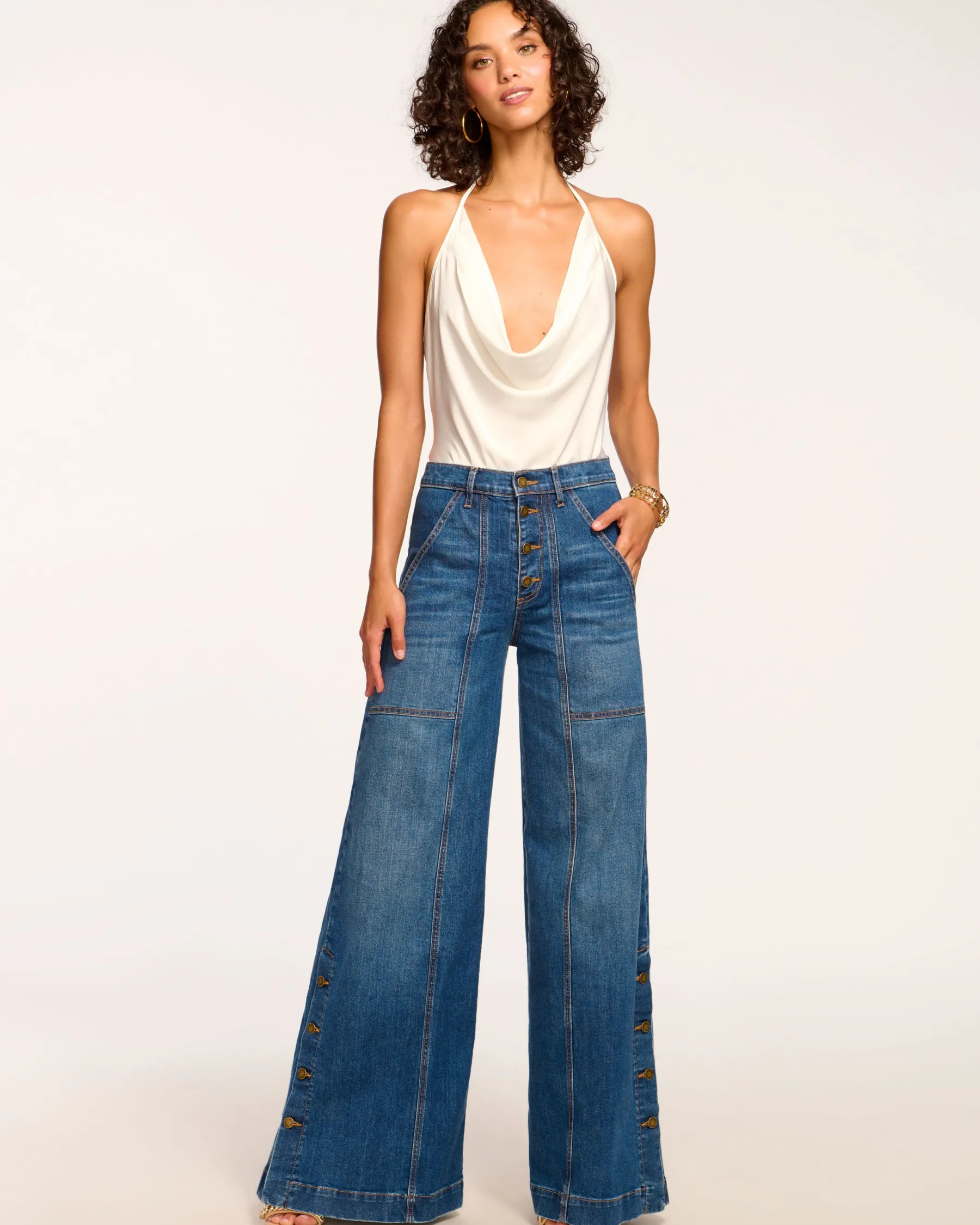 Ramy Brook Flores High-Rise Wide Leg Jean Mediumwash Best Sale