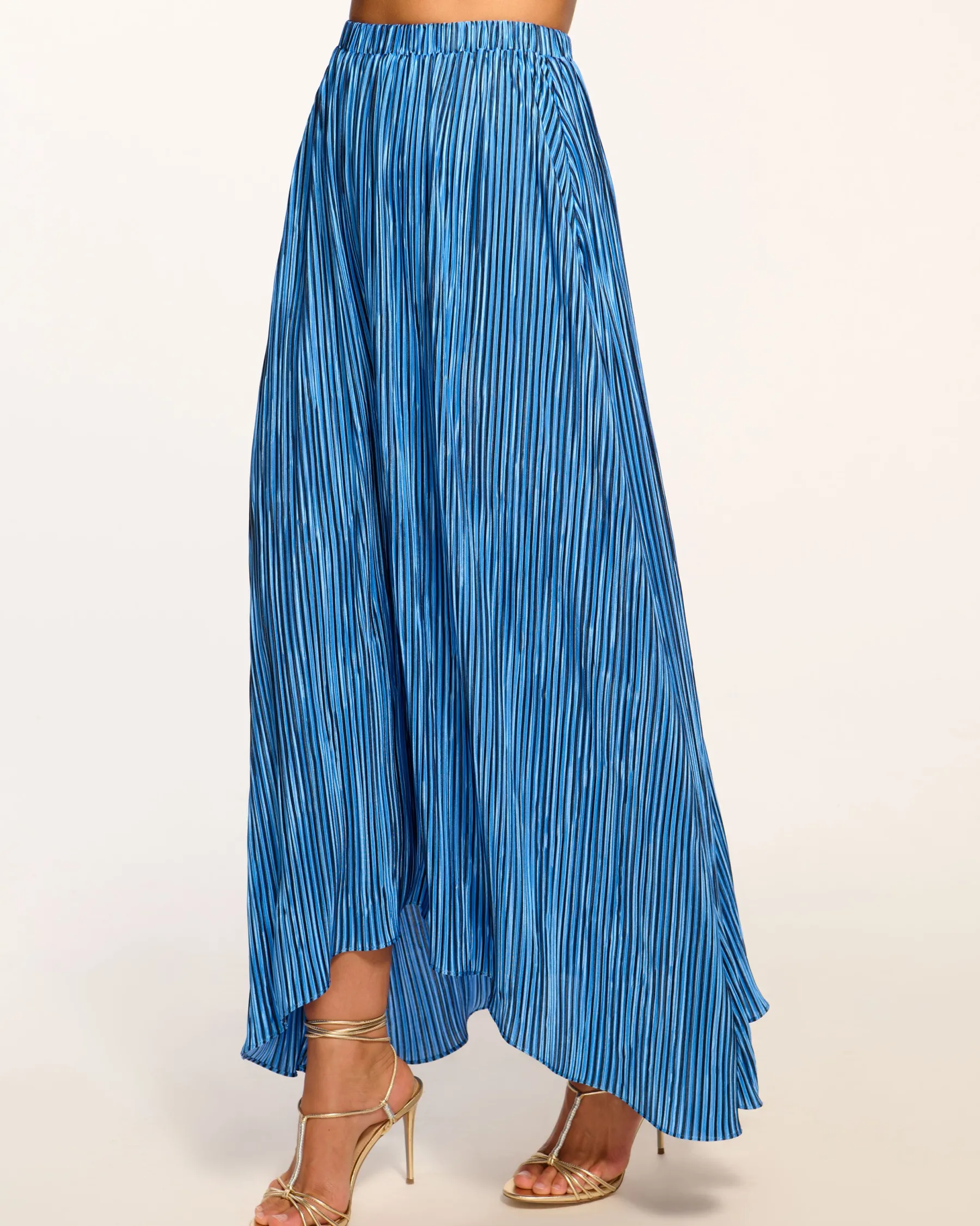 Ramy Brook Gwendolyn Pleated Maxi Skirt Bluepleats Hot