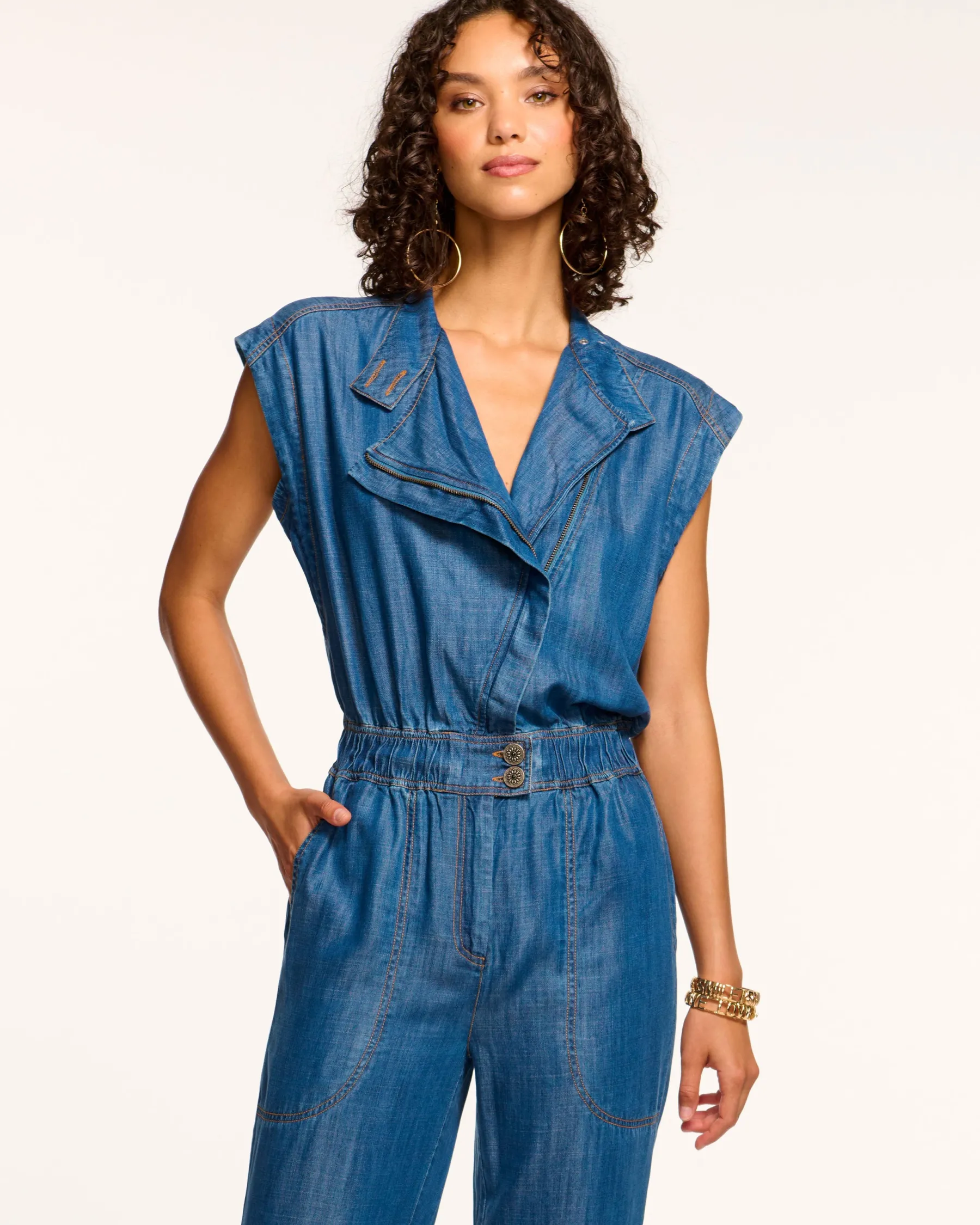 Ramy Brook Hoss Relaxed Jumpsuit Chambray Best Sale