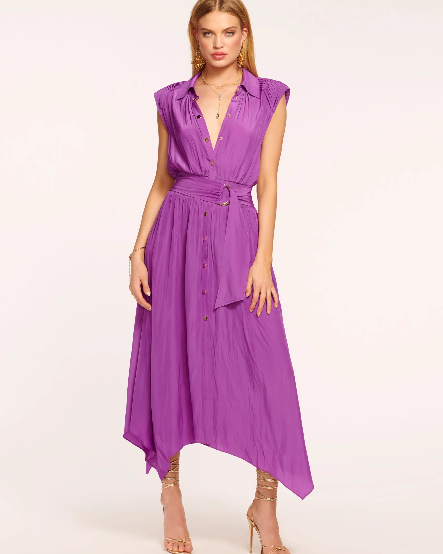 Ramy Brook Ivy Belted Midi Dress Springnavy Flash Sale