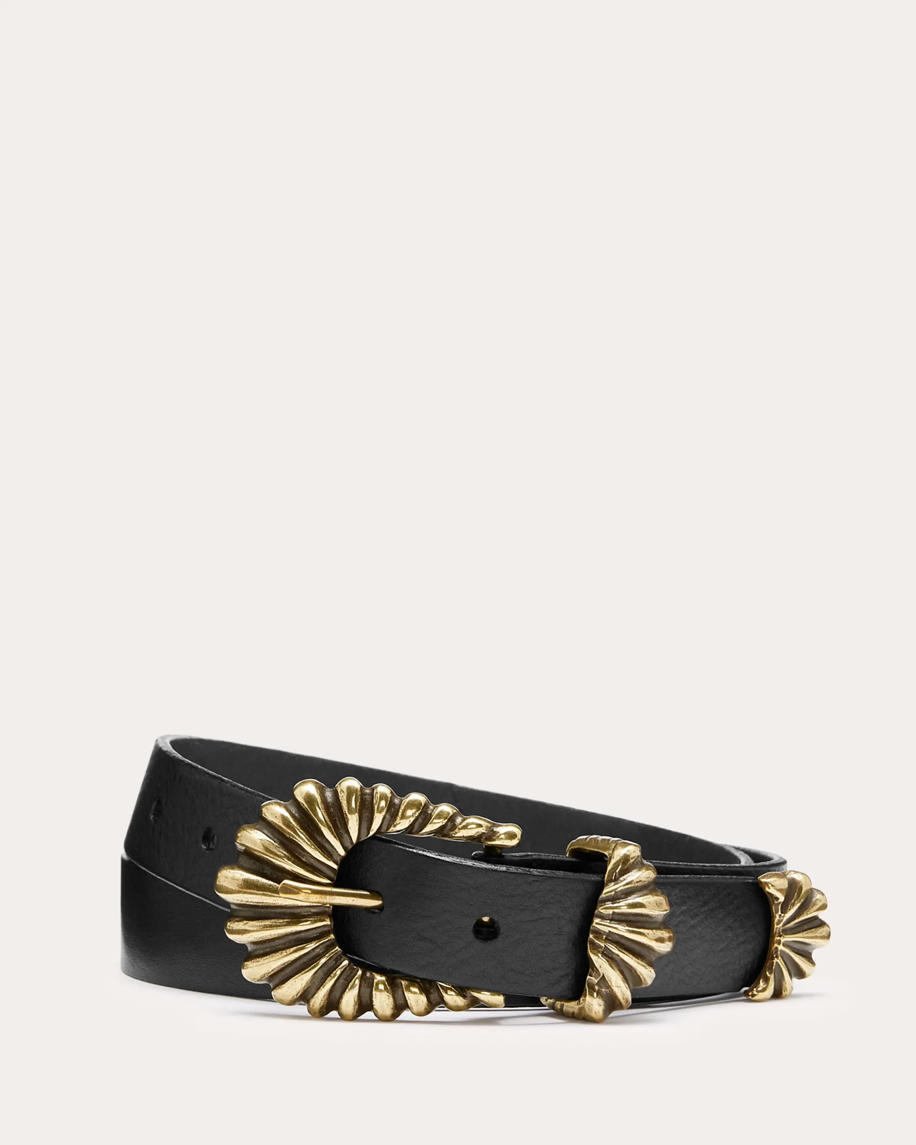 Ramy Brook Jolene Leather Belt Black New