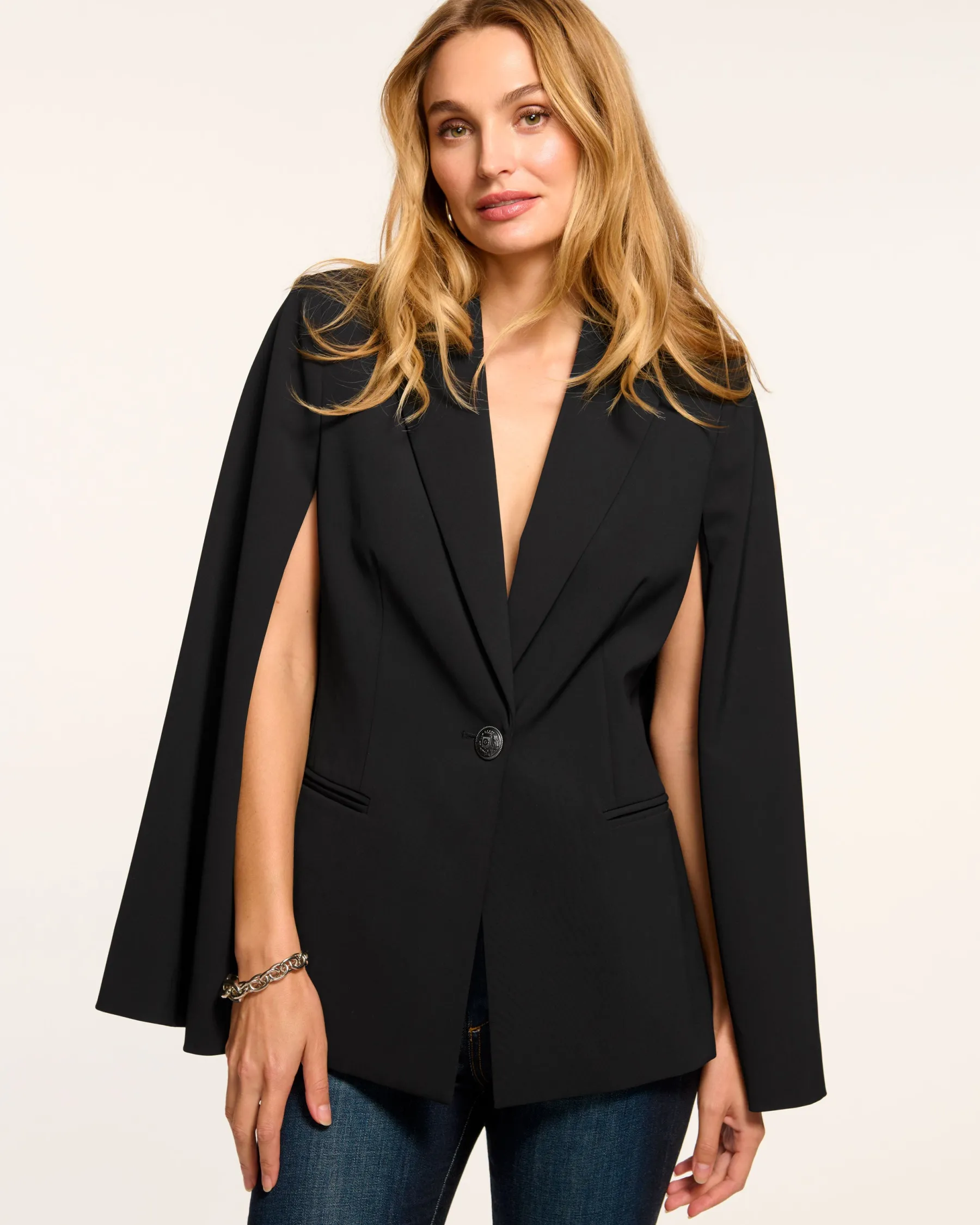 Ramy Brook Lucinda Cape Blazer Black Shop