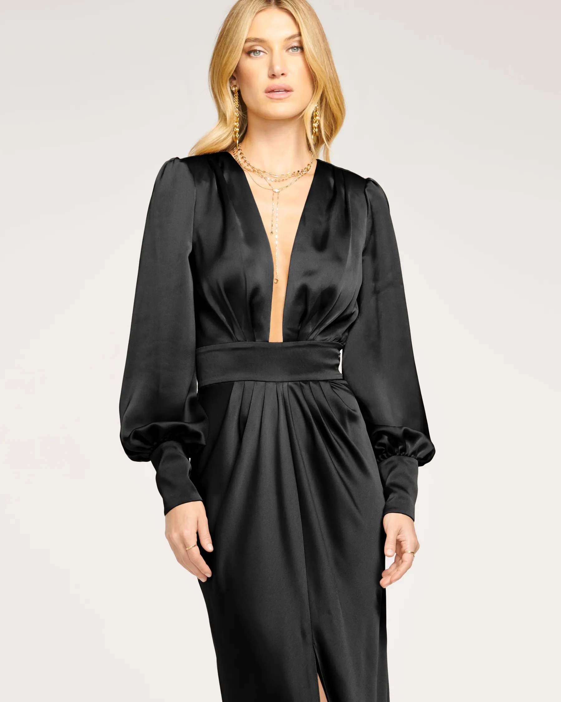 Ramy Brook Madelane Plunging Maxi Dress Black Flash Sale