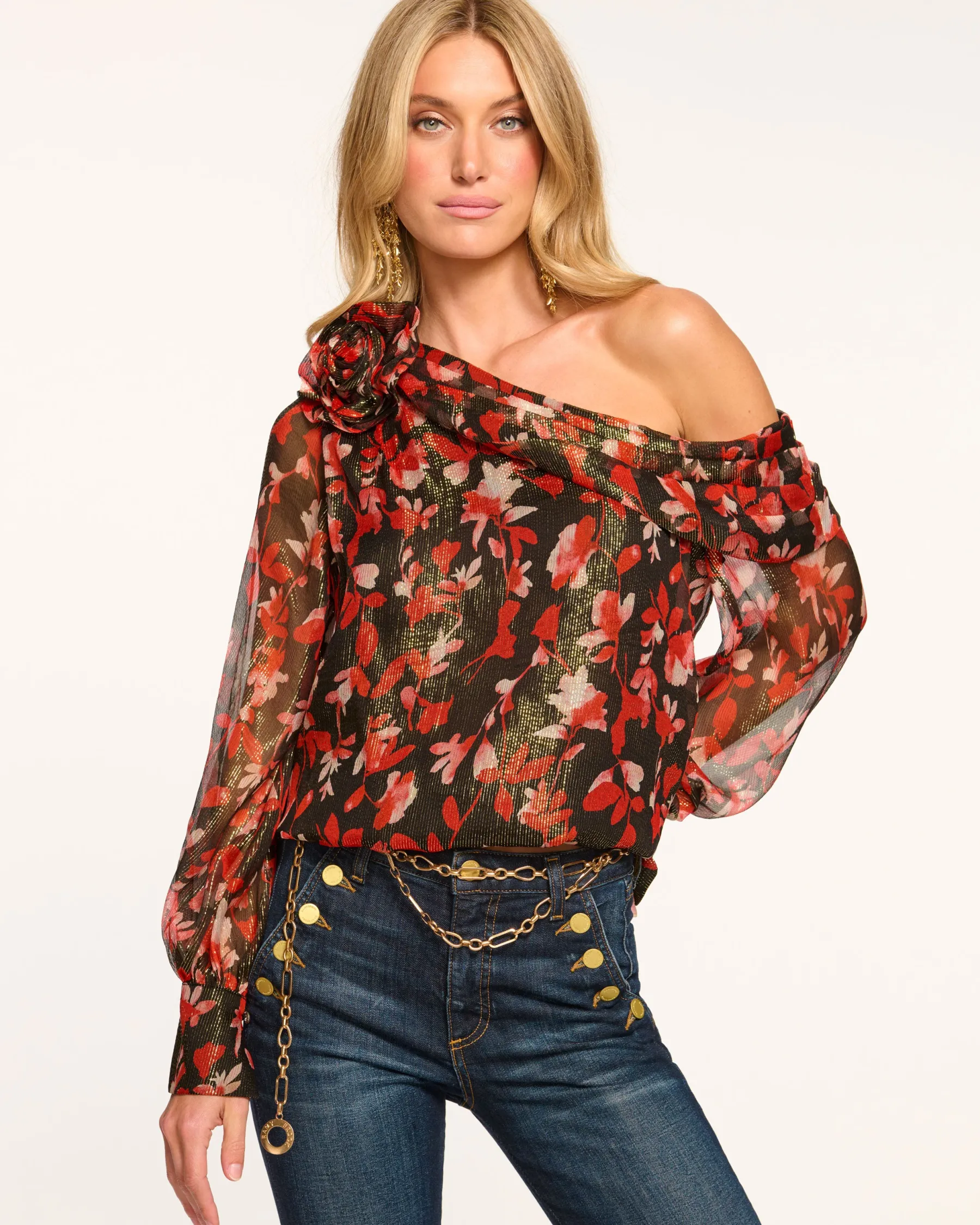 Ramy Brook Maylien Off-The-Shoulder Blouse Rubytwilight Fashion