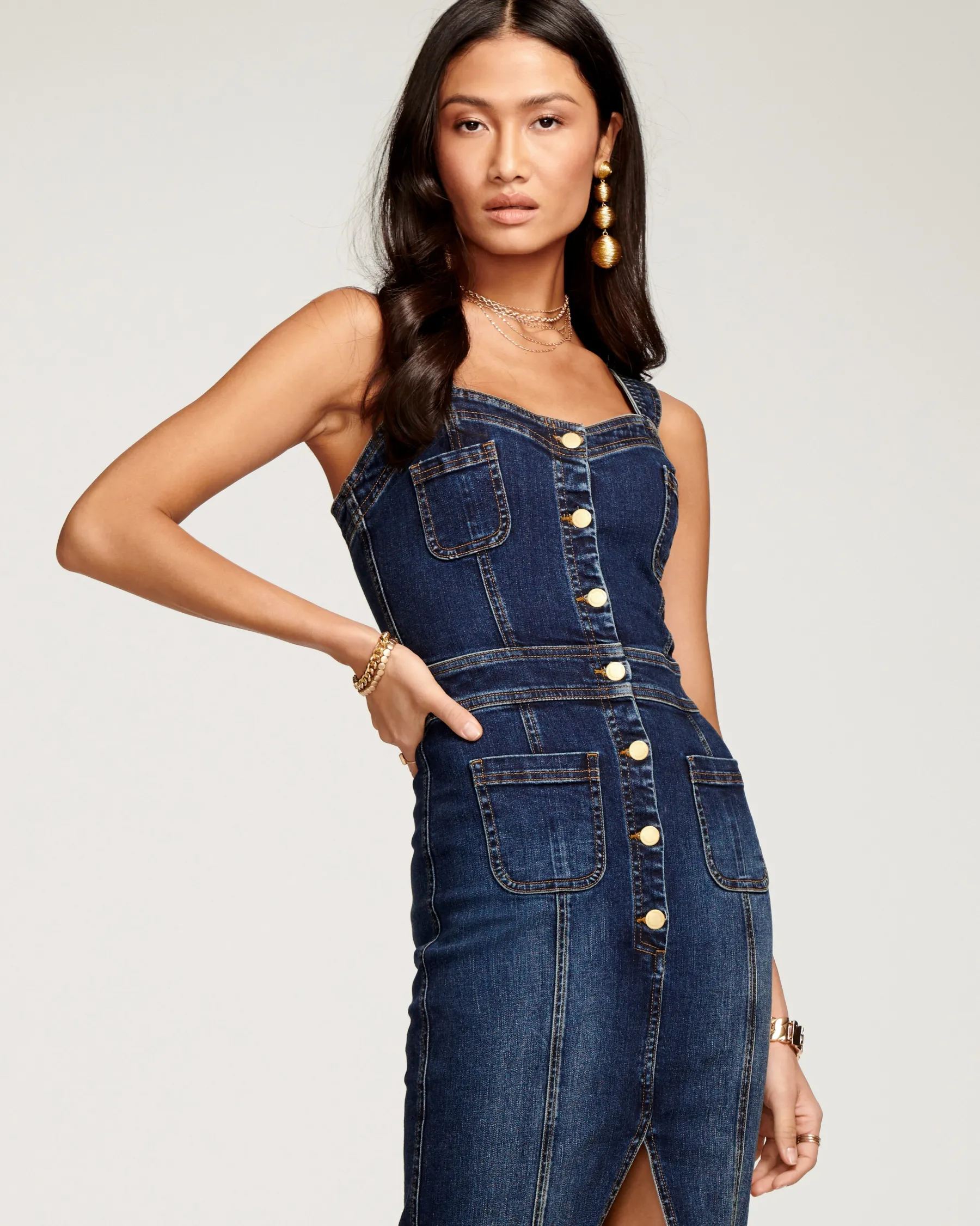 Ramy Brook Monica Denim Midi Dress Cheap