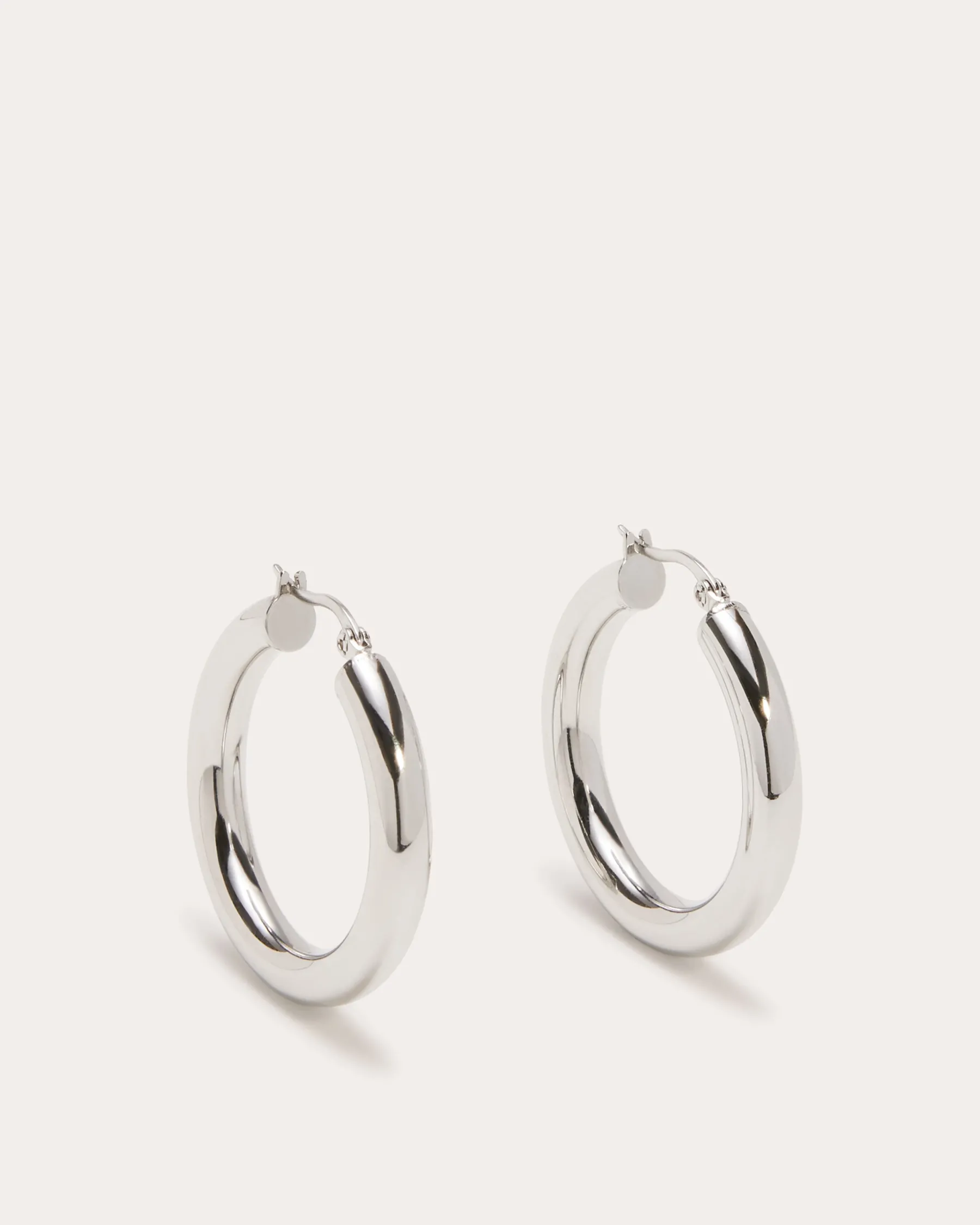 Ramy Brook Natalie 1.5 Inch Hoop Earrings Silver Cheap