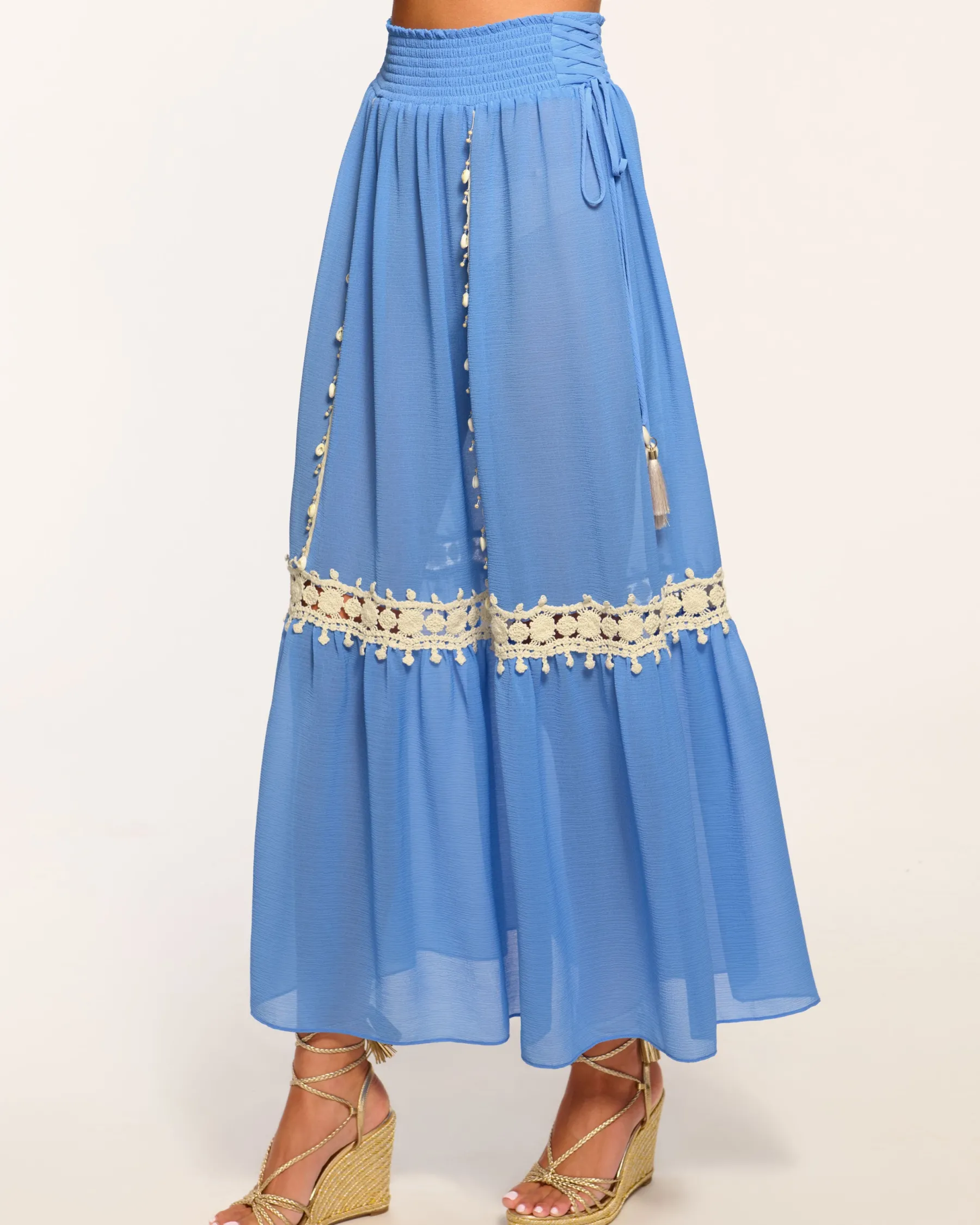 Ramy Brook Orlayne Coverup Skirt Sereneblue Best Sale