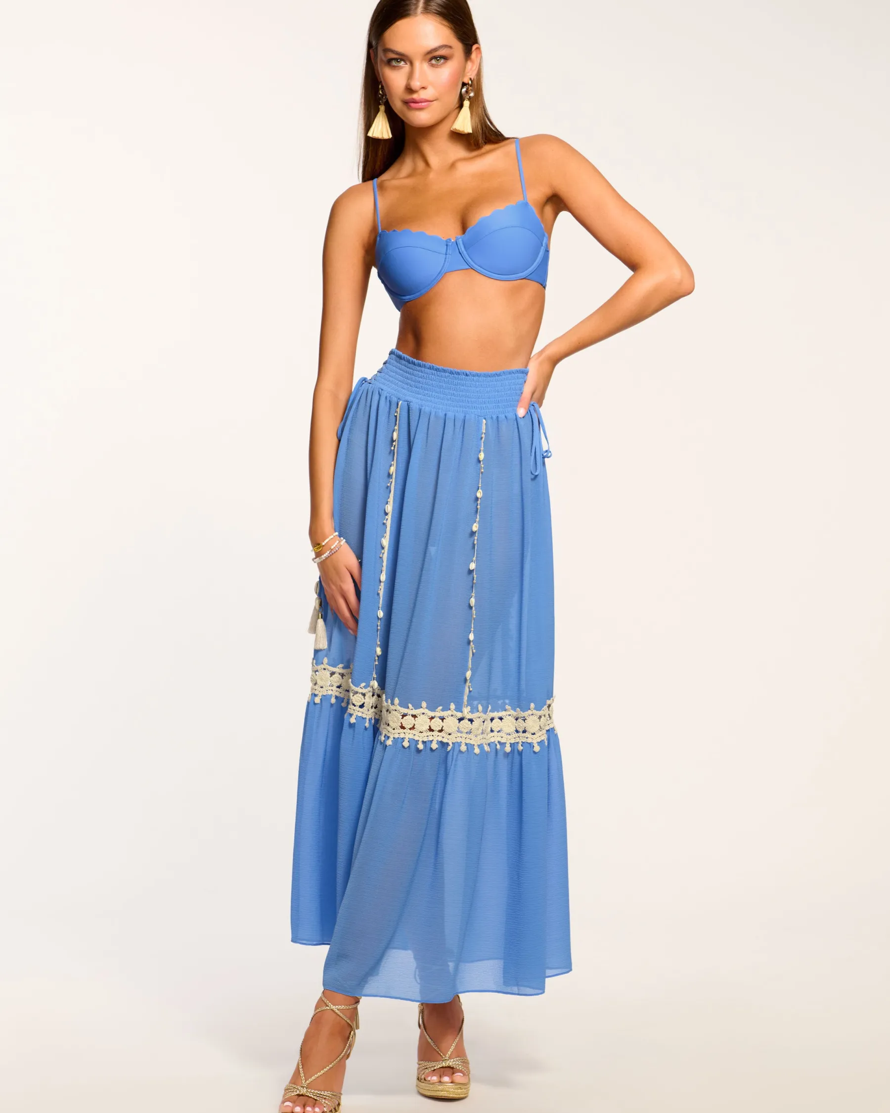 Ramy Brook Orlayne Coverup Skirt Sereneblue Best Sale