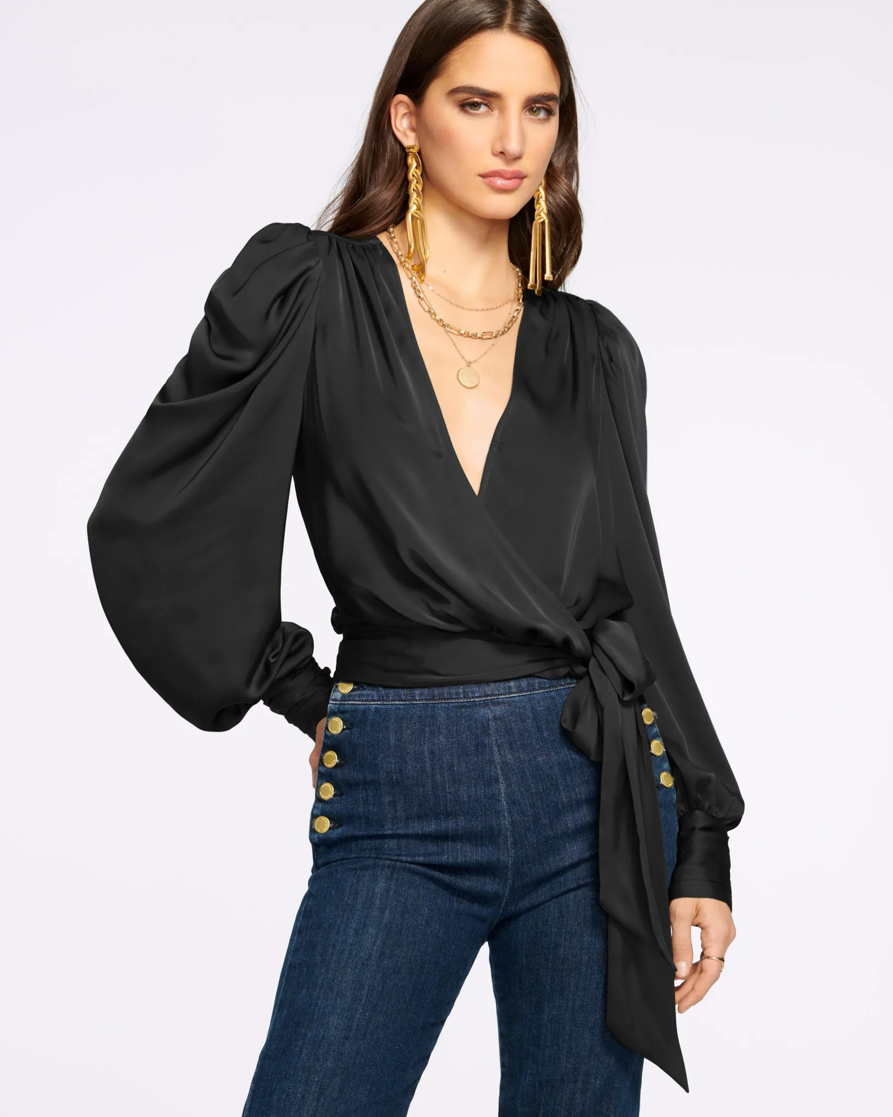 Ramy Brook Pauline Puff Sleeve Blouse Best