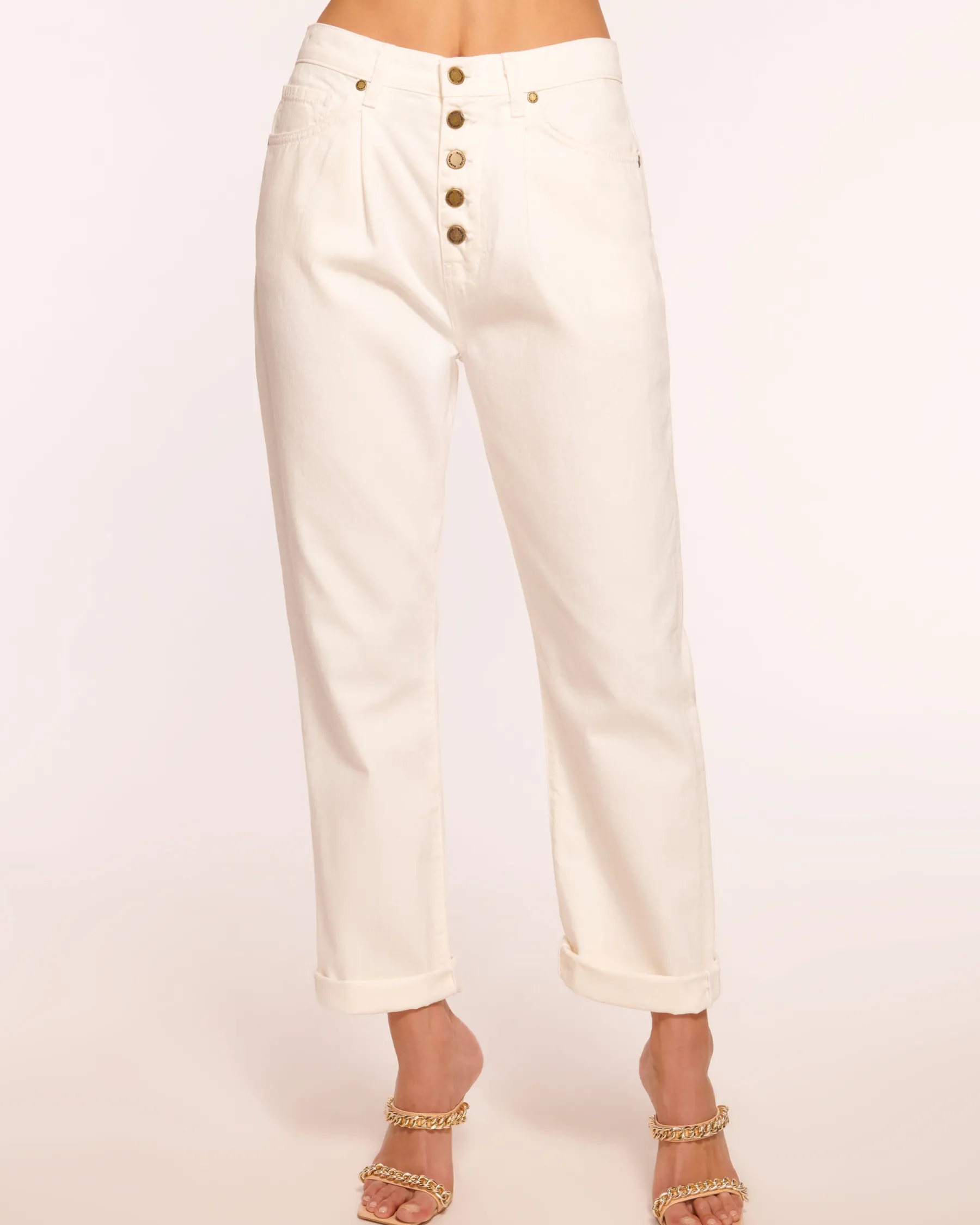 Ramy Brook Pearle Cropped Straight Leg Jean White Shop