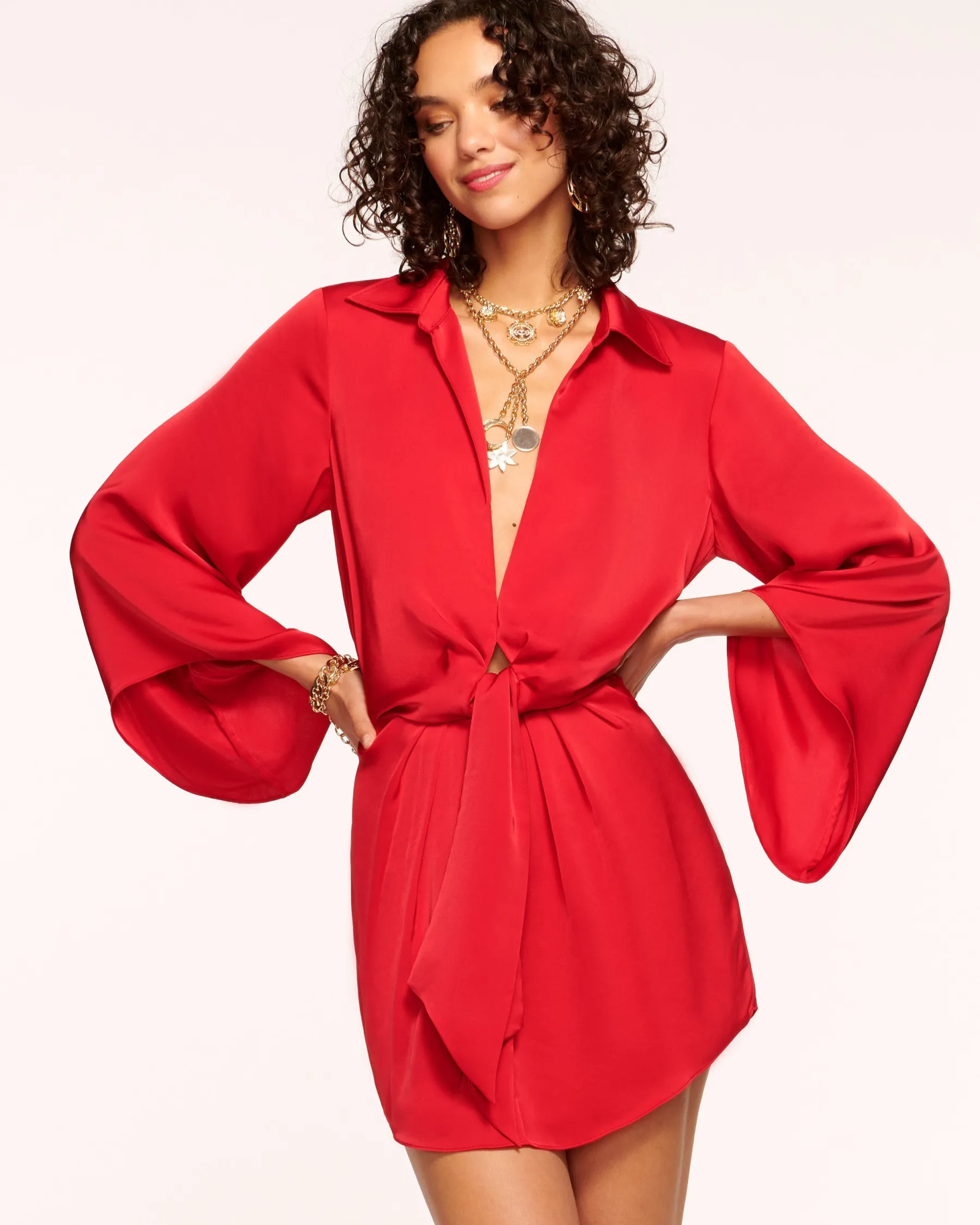 Ramy Brook Penny Bell Sleeve Mini Dress Sale