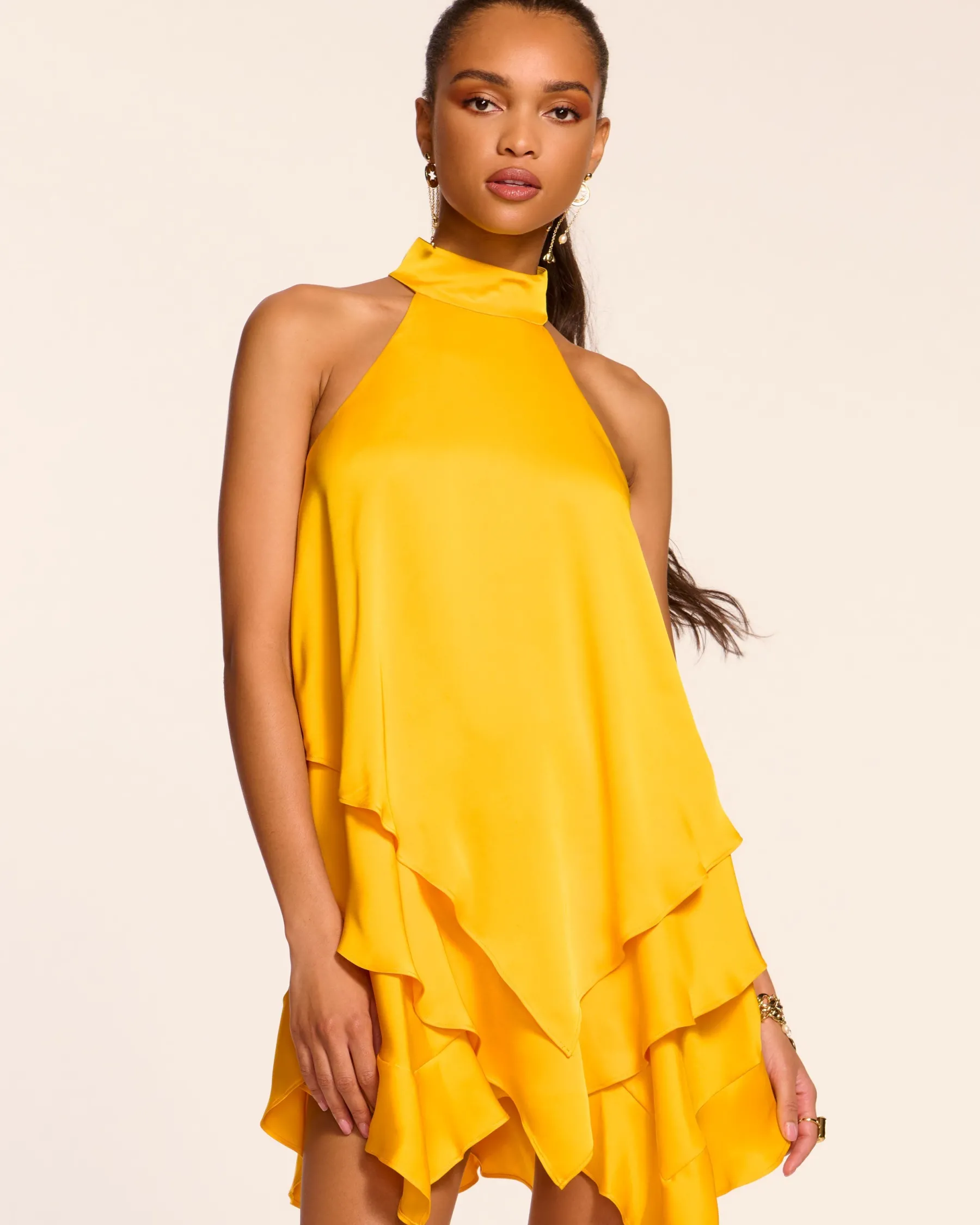 Ramy Brook Shaina Tiered Mini Dress Daisyyellow Cheap