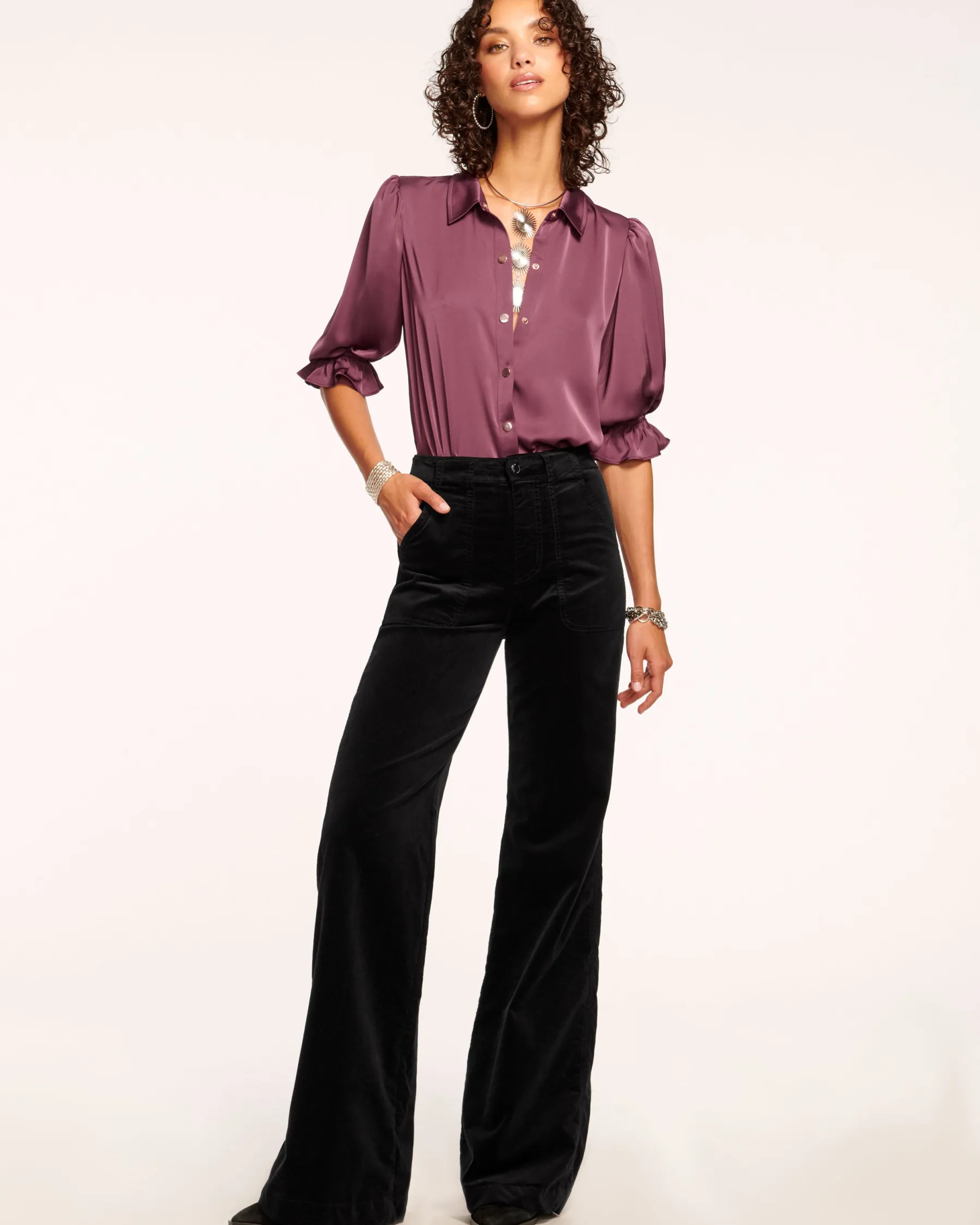 Ramy Brook Velvet Theodora Wide Leg Jean Store